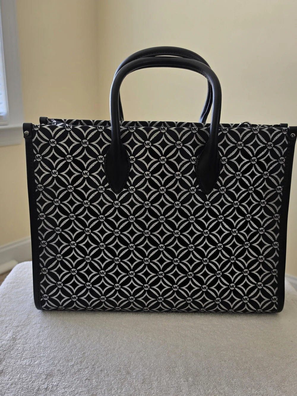 Michael Kors Mirella Black & Silver Geometric Tote